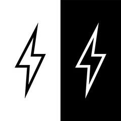 black and white lightning bolt icon