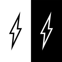 black and white lightning bolt icon