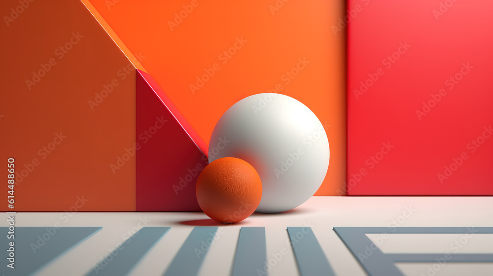 Aufkleber bouncing soft balls with white background, 3d rendering. generative ai
