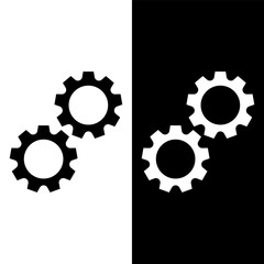 black and white gear icon