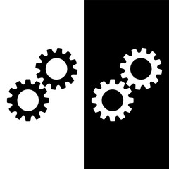 black and white gear icon