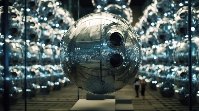 a large silver ball, generative AI