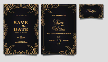 luxury elegant wedding invitation set