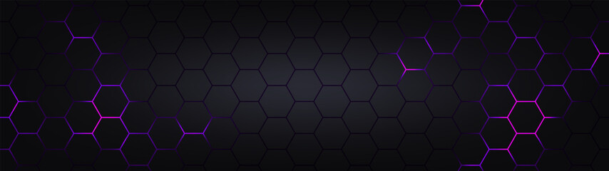 Hexagonal abstract technology background. electric glow hexagonal background. vector illustration.
