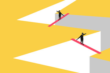 businessman balancing himself. work life balance career opportunity vector symbol. Job opportunity and career