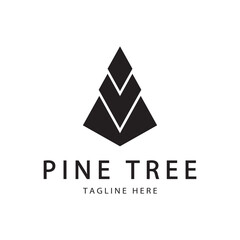simple pine or fir tree logo,evergreen.for pine forest,adventurers,camping,nature,badges and business.vector