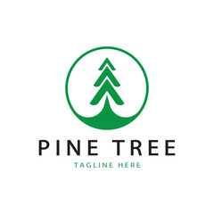 simple pine or fir tree logo,evergreen.for pine forest,adventurers,camping,nature,badges and business.vector