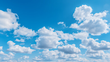 Obraz na płótnie Canvas Beautiful blue sky with clouds pastel blue painted