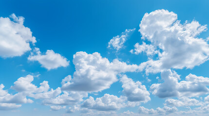 Naklejka na ściany i meble Beautiful blue sky with clouds pastel blue painted