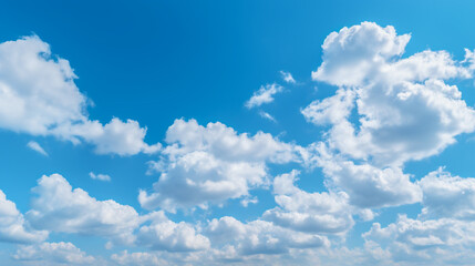 Naklejka na ściany i meble Beautiful blue sky with clouds pastel blue painted