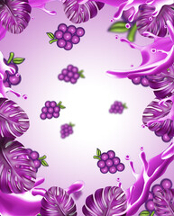 Obraz na płótnie Canvas Blue Berries Juice Purple Background 4k wallpaper 