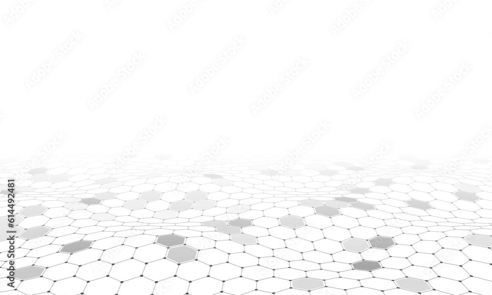 Wall mural abstract background consisting of set of hexagonal cells. modern innovation communication technology