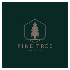 Naklejka na ściany i meble simple pine or fir tree logo,evergreen.for pine forest,adventurers,camping,nature,badges and business.vector