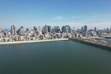 Obraz premium 大阪 淀川空撮
