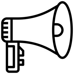 bullhorn line icon,linear,outline,graphic,illustration