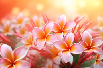 Vibrant frangipani flower art created with Generative AI technology