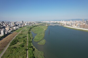 大阪　淀川の南方方面