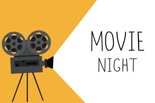 Movie night colorful poster template.