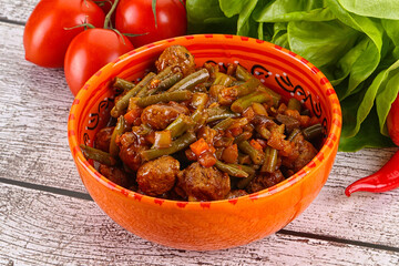 Meatball with vegetables and spices