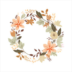 Vector design flowers round invitation frame. A beautiful wreath of flowers. Greenery at a rustic wedding. Mint, blue, green tones. watercolor save the date card. Summer rustic style. isolated and edi