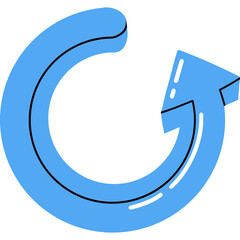 Blue Rounded Arrow