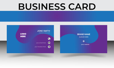 Double-sided modern unique creative and clean corporate business card and name card template for business or personal use.