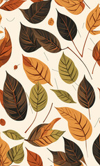 Minimalist leaves pattern created with generative AI