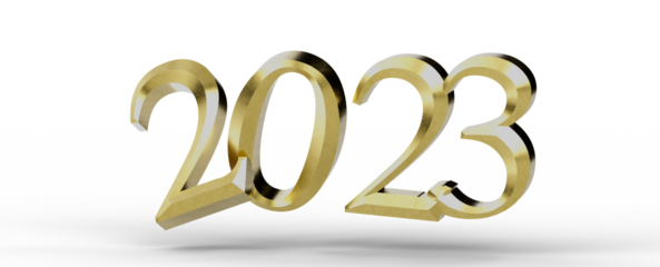 Year as Number - Typography design of 2023 with 3d style design