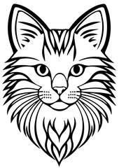 Cat Head Silhouette Vector Illustration