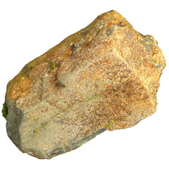 3d illustration of single rocks isolated on transparent background top view