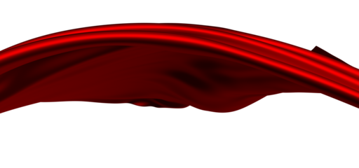 Red ribbon silk cloth fly cloth floating fabric background, 3d rendering