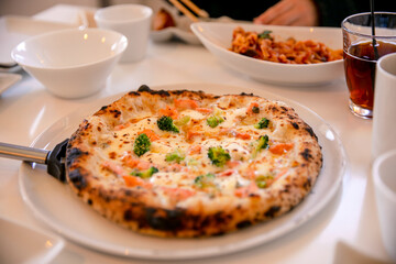 友人とピザランチ　pizza lunch with friends