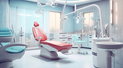 Clean modern dentist,  Dentistry, medicine, medical equipment and stomatology concept.