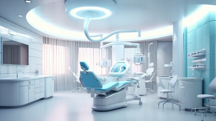Clean modern dentist,  Dentistry, medicine, medical equipment and stomatology concept. - obrazy, fototapety, plakaty