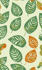 green and orange leaves created with generative AI