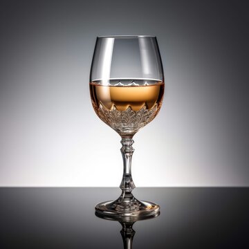 Luxury wine glass in white background.