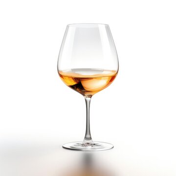 Empty wine or champagne glass cup, Crystal, on white background.