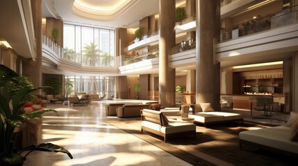 Fototapeta na wymiar Interior of a modern luxury hotel.