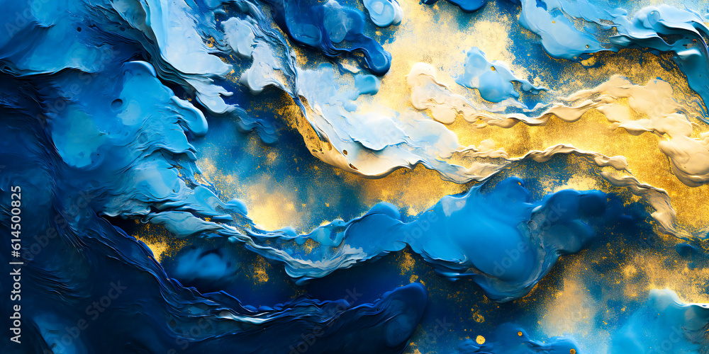 Poster abstract three dimensional textured color shapes
