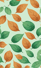 Minimalist unique leaves pattern created with generative AI