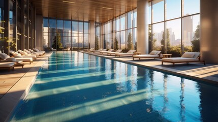 Swimming pool on a modern luxury condo.