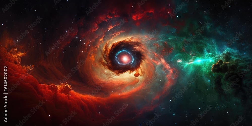 Wall mural background of an infinite space with stars, galaxies, nebular. superlative generative ai image.