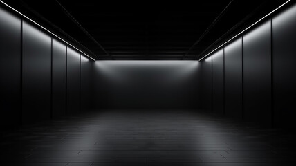 empty black room apartment space. Generative AI