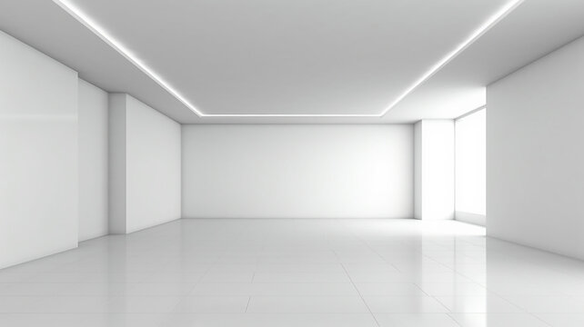 empty white room apartment copy empty space. Generative AI