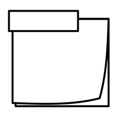 Cute sticky note back to school cartoon outline icon	
