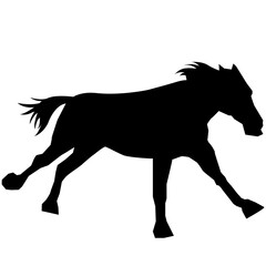 馬のシルエットのベクターイラスト素材