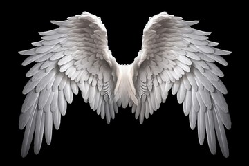 Obraz premium Beautiful White Feathered Angel Wings in Unity and Harmony