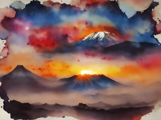 Kilimanjaro mountain landscape. AI generated illustration