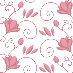 Fototapeta na wymiar Pink Magnolia pattern