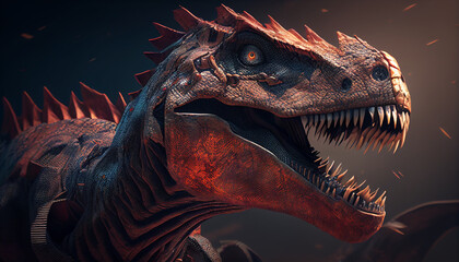 Tyrannosaurus rex dinosaur, An illustration of the idea of dinosaurs